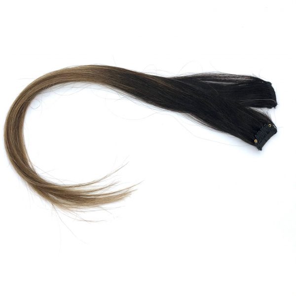 Ombre Balayage highlights Caramel Brunette clip-in hair extensions highlights
