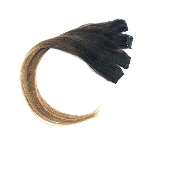 Caramel Brunette Ombre Highlights Balayage Clip-in Hair Extensions