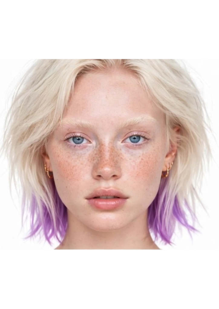 LAVENDER HIGHLIGHTS REMY HUMAN HAIR ON PLATINUM BLONDE HAIR