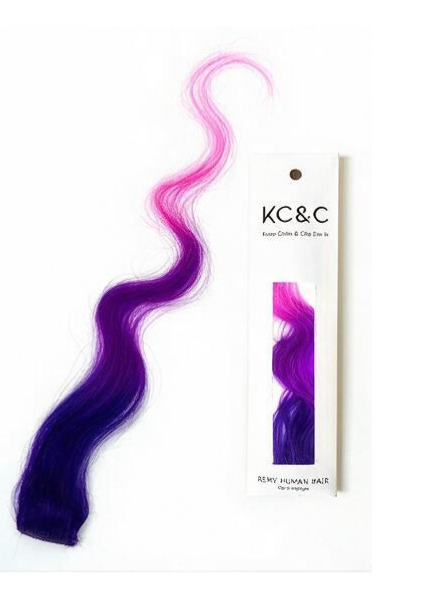 WAVY PURPLE OMBRE HIGHLIGHTS SINGLE 100% Remy human hair clip-in