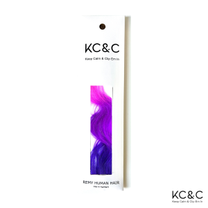 Wavy Purple Ombre Highlight Remy Human Hair Extension. Cosplay