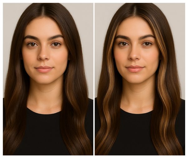 Caramel Brown balayage highlights for brunettes