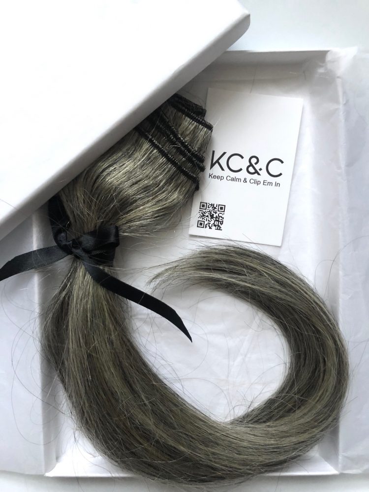 Salt and Pepper Black Light Straight Clip-in Hair Extension
