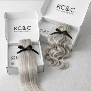 Natural Light Grey Hair Extensions Remy Hair Clip-ins