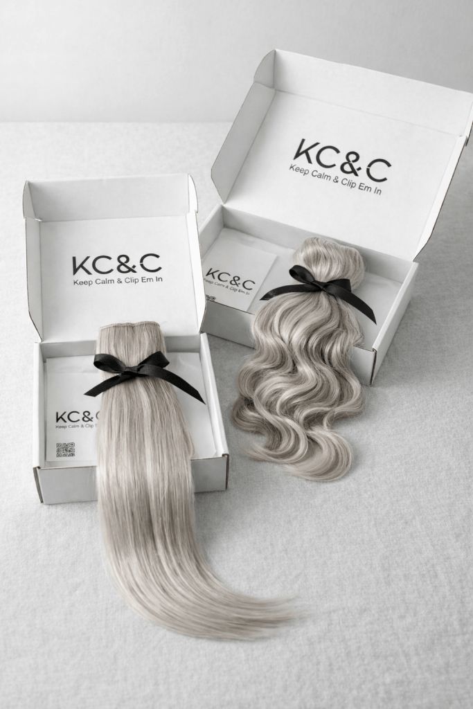 Natural Light Grey Hair Extensions Remy Hair Clip-ins