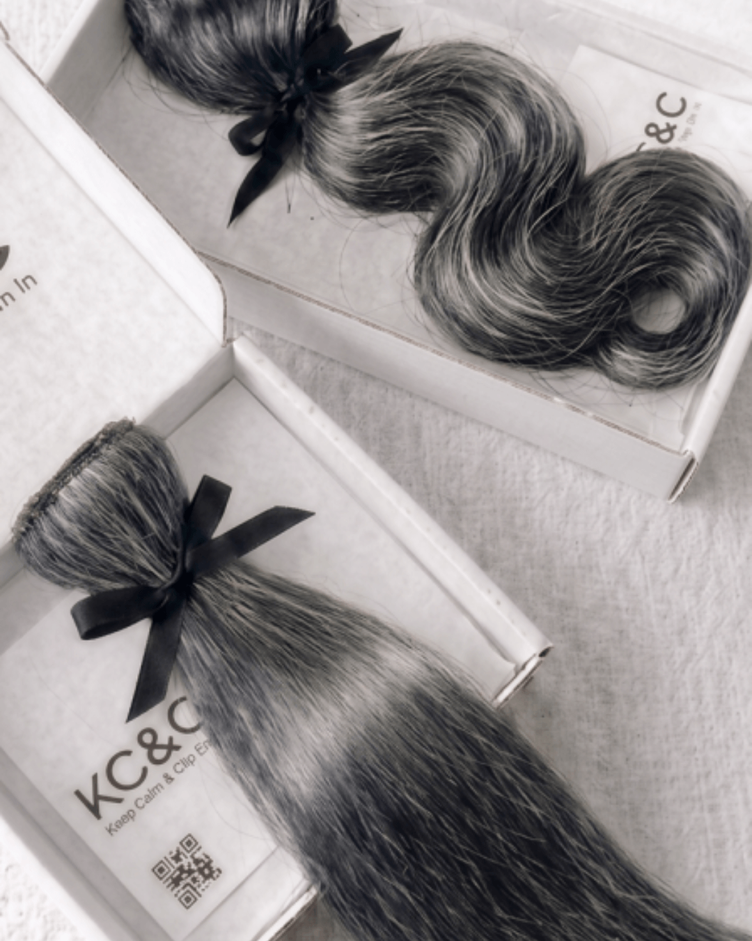 Salt & Pepper Hair Regular Black Clip-in Hair Extensions png