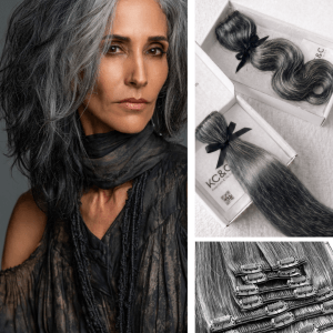 Salt & Pepper Hair - Regular Black Straight