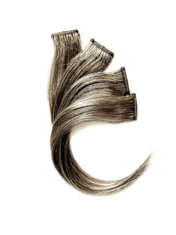 Salt and Pepper Grey Clip-in Hair Extension Highlights - Image 6