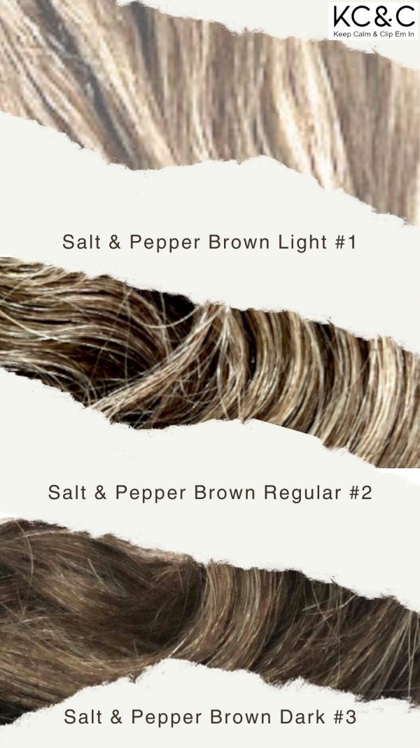 Salt & Pepper Dark Brown Clip-in Hair Extensions  - Image 5
