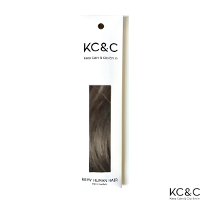 Smokey Grey Brown Clip-in Hair Extension highlight Wavy Slavic Remy human hair