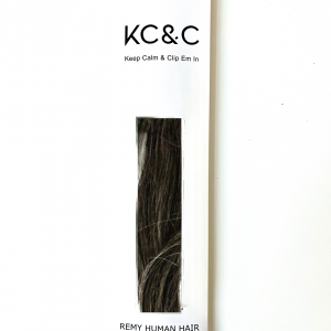 Salt and Pepper Off Black Clip-in Hair Extension Highlights