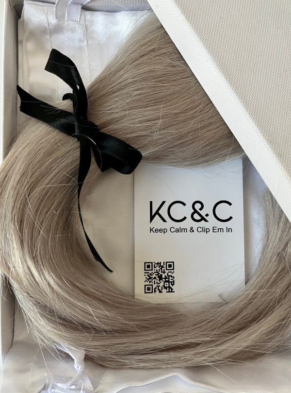 Natural Light Grey Hair Extensions Remy Hair Clip-ins