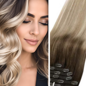Ash Blonde Brunette Balayage Ombre Slavic Remy Hair Straight