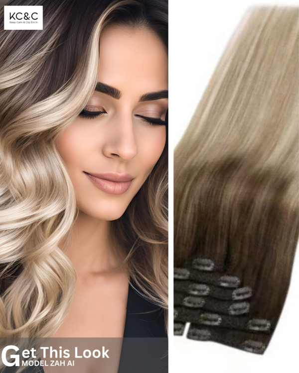 Ash Blonde Brunette Balayage Ombre Slavic Remy Hair Straight