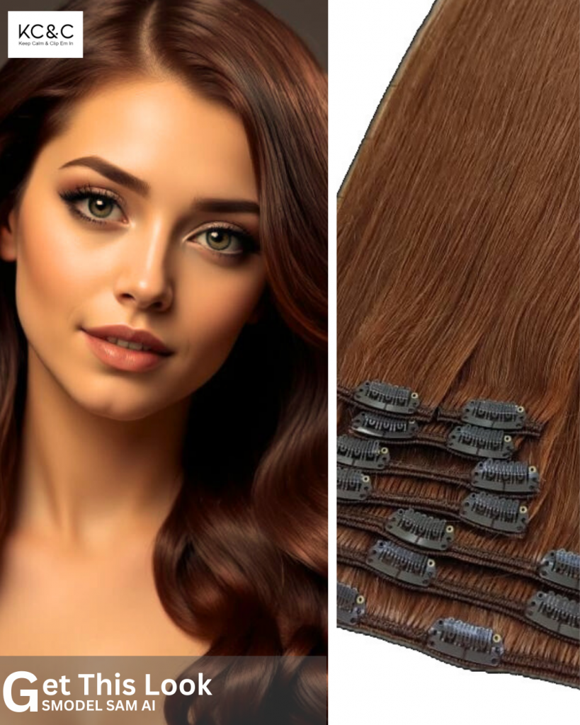 Auburn Slavic Remy Hair Extension Clip-ins