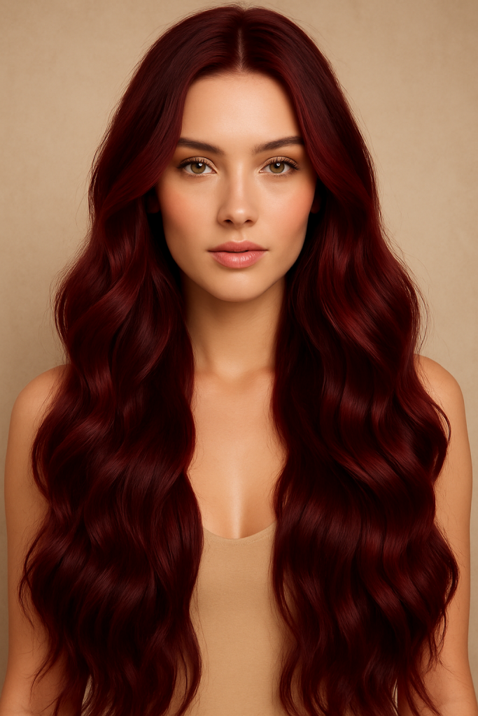 Deep Burgundy Slavic Remy Clip in hair Extensions