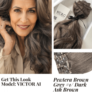 Pewter Grey Brown #1 _ Dark Ash Brown Slavic Remy Hair Wavy