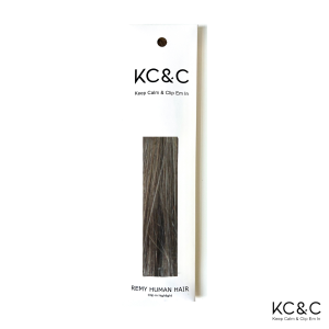PEWTER GREY BROWN HIGHLIGHTS CLIP-IN EXTENSIONS Remy Human Hair Straight