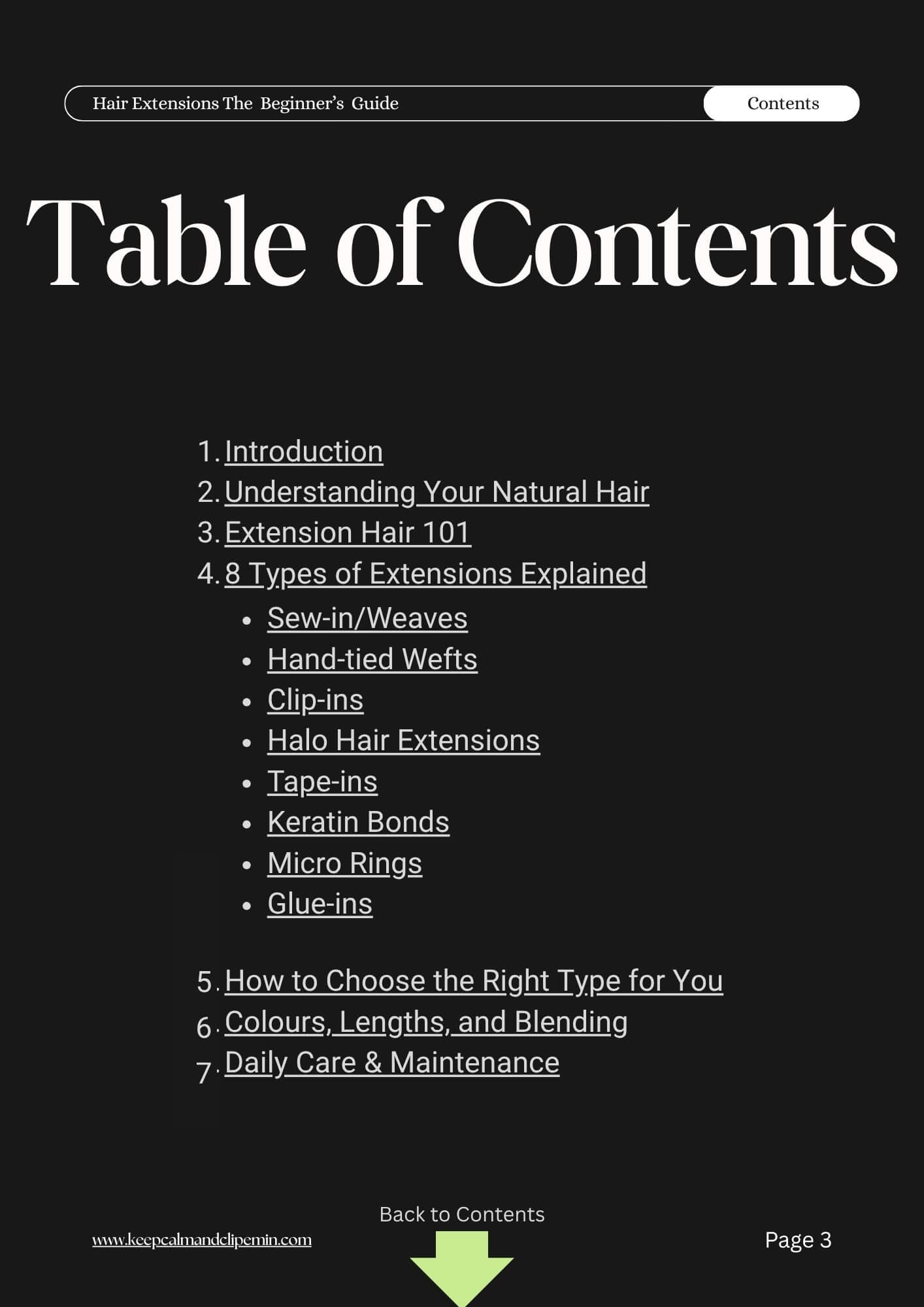 New to hair extensions? Our 46-page beginner's guide covers types, application, care & styling tips. Instant PDF download. Start your hair transformation today! Table of Contents