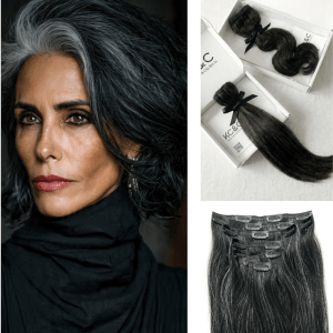 Salt & Pepper Hair - Dark Black Seamless
