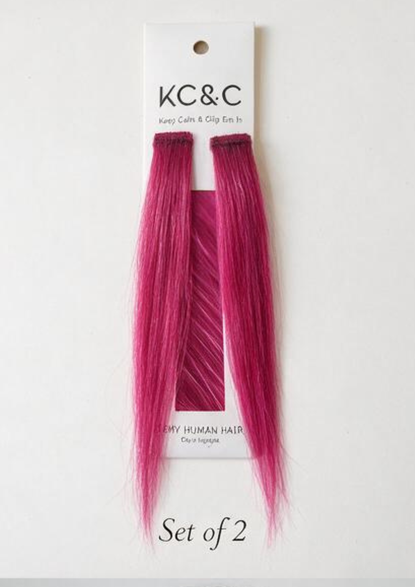 Cerise Pink Highlights Human Hair Set of 2