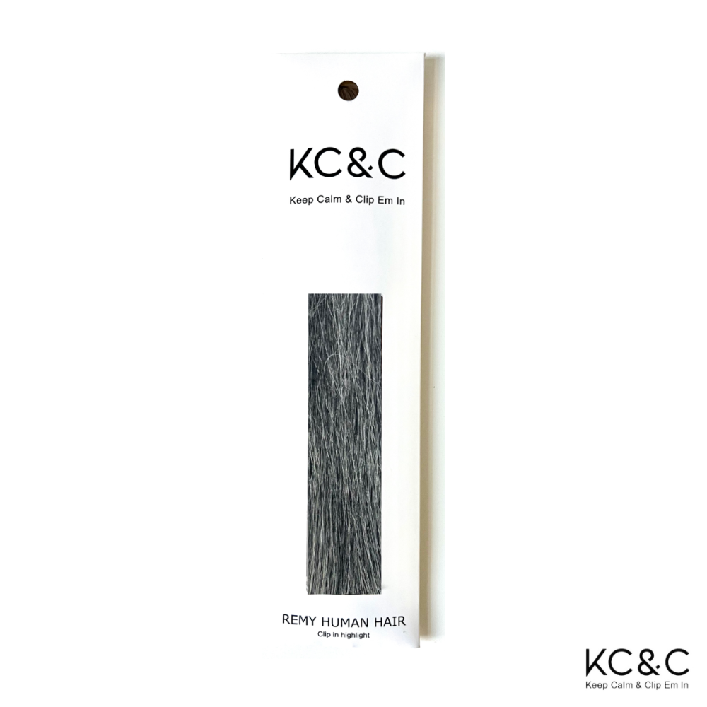Remy human hair highlights Salt and Pepper Black Grey Blending
